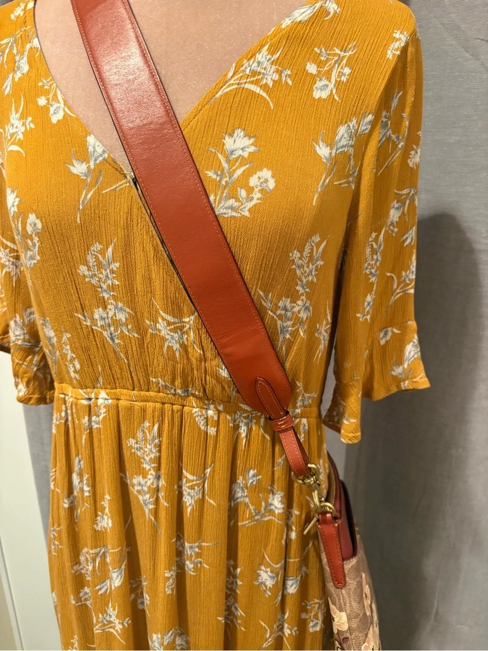 Coach Reversible Leather/Coated Canvas Strap w/ Prairie Print